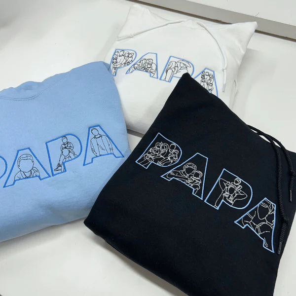 Embroidered Custom “PAPA” Photo Template