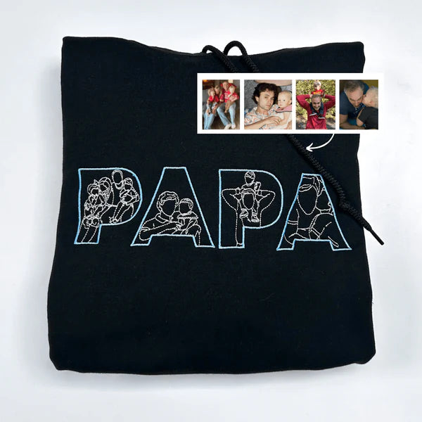 Embroidered Custom “PAPA” Photo Template