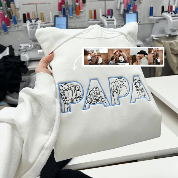 Embroidered Custom “PAPA” Photo Template